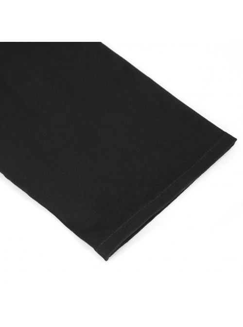 Black Punk Nylon Strap Metal Buckle Decoration Long Sleeve Elasticity Thick Shirt