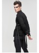 Black Punk Nylon Strap Metal Buckle Decoration Long Sleeve Elasticity Thick Shirt