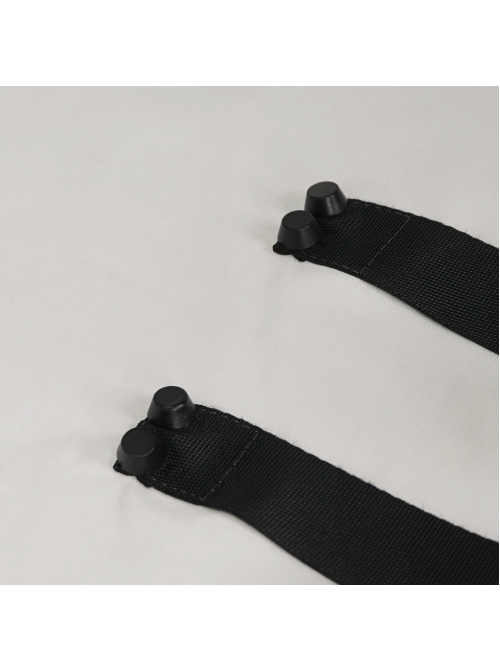 White Punk Nylon Strap Metal Buckle Decoration Long Sleeve Elasticity Thick Shirt