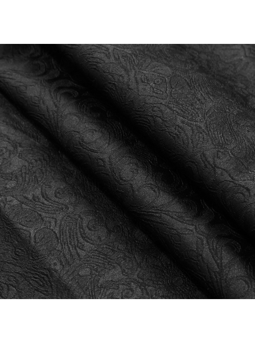 Gothic Pattern Leather Button Decoration Slim-Fitting Black Hip Skirt