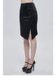 Gothic Pattern Leather Button Decoration Slim-Fitting Black Hip Skirt