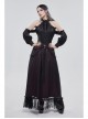 Wine Red Butterfly Lace Pendant Decoration Chiffon Gothic Basic A-Line Skirt