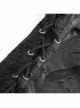Gothic Metal Grommets With Drawstring Design Irregular Plush Fabric Distressed Black Sweater