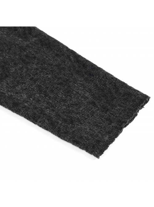 Gothic Metal Grommets With Drawstring Design Irregular Plush Fabric Distressed Black Sweater