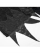 Gothic Metal Grommets With Drawstring Design Irregular Plush Fabric Distressed Black Sweater