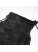 Gothic Metal Grommets With Drawstring Design Irregular Plush Fabric Distressed Black Sweater