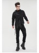 Gothic Metal Grommets With Drawstring Design Irregular Plush Fabric Distressed Black Sweater