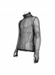 Gothic Elasticity Perspective Rhombus Net Yarn Male Black T-shirt