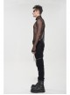 Gothic Elasticity Perspective Rhombus Net Yarn Male Black T-shirt