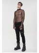 Gothic Elasticity Perspective Rhombus Net Yarn Male Black T-shirt