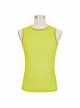 Gothic Elasticity Perspective Rhombus Net Yarn Male Yellow Sleeveless T-shirt