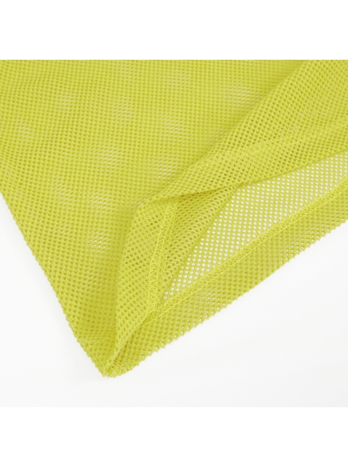 Gothic Elasticity Perspective Rhombus Net Yarn Male Yellow Sleeveless T-shirt