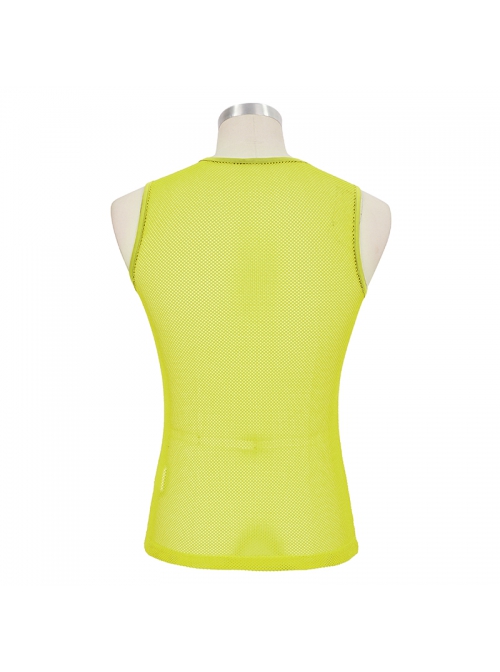 Gothic Elasticity Perspective Rhombus Net Yarn Male Yellow Sleeveless T-shirt