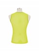 Gothic Elasticity Perspective Rhombus Net Yarn Male Yellow Sleeveless T-shirt
