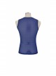 Gothic Elasticity Perspective Rhombus Net Yarn Male Blue Sleeveless T-shirt