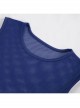 Gothic Elasticity Perspective Rhombus Net Yarn Male Blue Sleeveless T-shirt