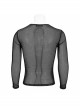 Black Elasticity High neck Long Sleeve Gothic Mesh T-shirt