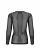 Black Elasticity High neck Long Sleeve Gothic Mesh T-shirt