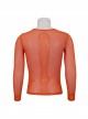 Orange Elasticity High neck Long Sleeve Gothic Mesh T-shirt