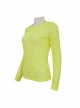 Yellow Elasticity High neck Long Sleeve Gothic Mesh T-shirt