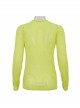 Yellow Elasticity High neck Long Sleeve Gothic Mesh T-shirt