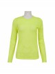 Yellow Elasticity High neck Long Sleeve Gothic Mesh T-shirt