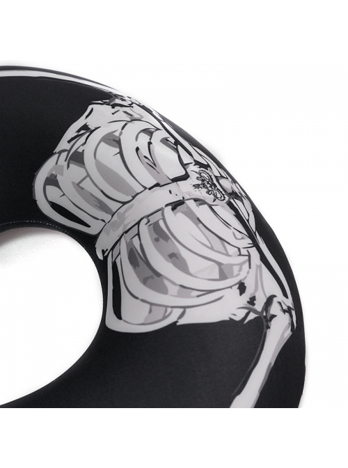 Gothic Black Skeleton Printed Decoration Memory Foam U-Shaped Pillow