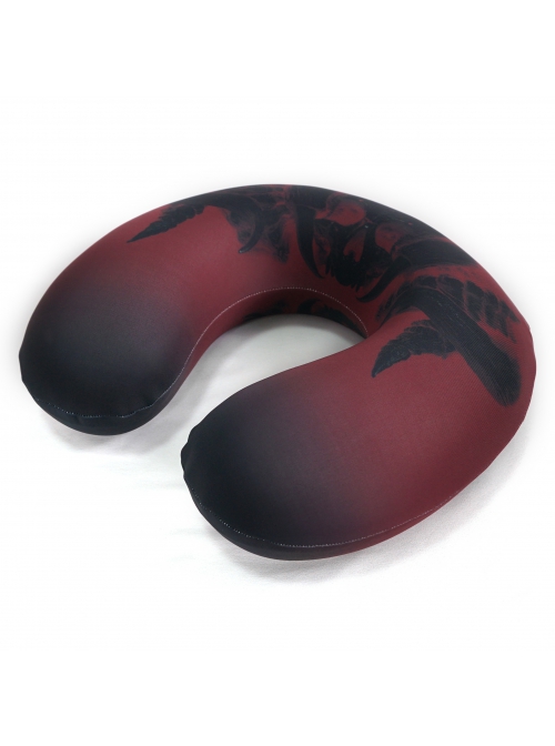 Gothic Red Devil Horns Printed Decoration Memory Foam U-Shaped Pillow