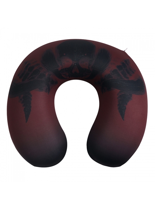 Gothic Red Devil Horns Printed Decoration Memory Foam U-Shaped Pillow