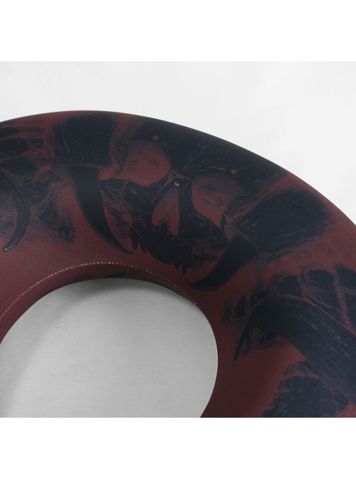 Gothic Red Devil Horns Printed Decoration Memory Foam U-Shaped Pillow