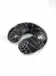 Gothic High Elastic Knitted Fabric Memory Foam Spider Web Print Black U-Shaped Pillow