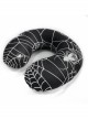 Gothic High Elastic Knitted Fabric Memory Foam Spider Web Print Black U-Shaped Pillow