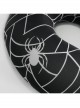 Gothic High Elastic Knitted Fabric Memory Foam Spider Web Print Black U-Shaped Pillow