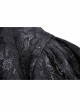 Black Gothic Retro Ruffle Neck Decorative Pattern Puff-Lace-Sleeves Brief Cape