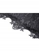 Black Gothic Retro Ruffle Neck Decorative Pattern Puff-Lace-Sleeves Brief Cape