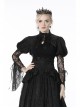 Black Gothic Retro Ruffle Neck Decorative Pattern Puff-Lace-Sleeves Brief Cape