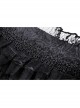Gothic Pattern Decoration Butterfly Button Sexy Transparent Lace Bell Sleeves Black Cape