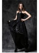 Black Gothic Button Decoration Strap Design Velvet Corset With Cord And Lace Aroundneck
