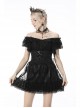 Gothic Lace Decoration Strap Design Luxe Embroiders Black Lady Underbust Corset