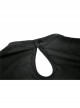 Black Punk Button Decoration Chain Design Long Sleeves Irregular Female Dress
