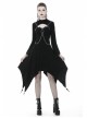 Black Punk Button Decoration Chain Design Long Sleeves Irregular Female Dress