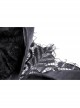 Glamorous Sparkling Queen Pearl Button Decoration Short Sleeve Lace Lapel Black Party Dress