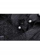 Glamorous Sparkling Queen Pearl Button Decoration Short Sleeve Lace Lapel Black Party Dress