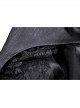 Glamorous Sparkling Queen Pearl Button Decoration Short Sleeve Lace Lapel Black Party Dress