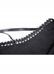 Street Fashion Lace Decoration Up  Chest Drawstring Design Transparent Long Sleeve Black Slim Dress