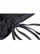 Street Fashion Lace Decoration Up  Chest Drawstring Design Transparent Long Sleeve Black Slim Dress