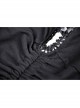 Street Fashion Lace Decoration Up  Chest Drawstring Design Transparent Long Sleeve Black Slim Dress
