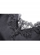 Gothic Lace Design Angel Wing Decoration Puff Short Sleeves Doll Mini Black Dress