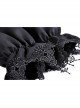 Gothic Lace Design Angel Wing Decoration Puff Short Sleeves Doll Mini Black Dress