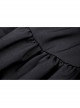 Gothic Lace Design Angel Wing Decoration Puff Short Sleeves Doll Mini Black Dress